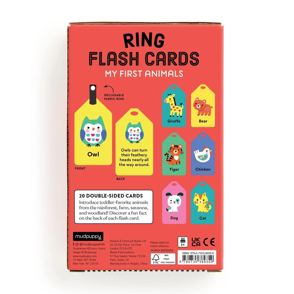 My First Animals Ring Flash Cards Chronicle Books - Mudpuppy Baby & Toddler - Baby Toys & Activity Equipment