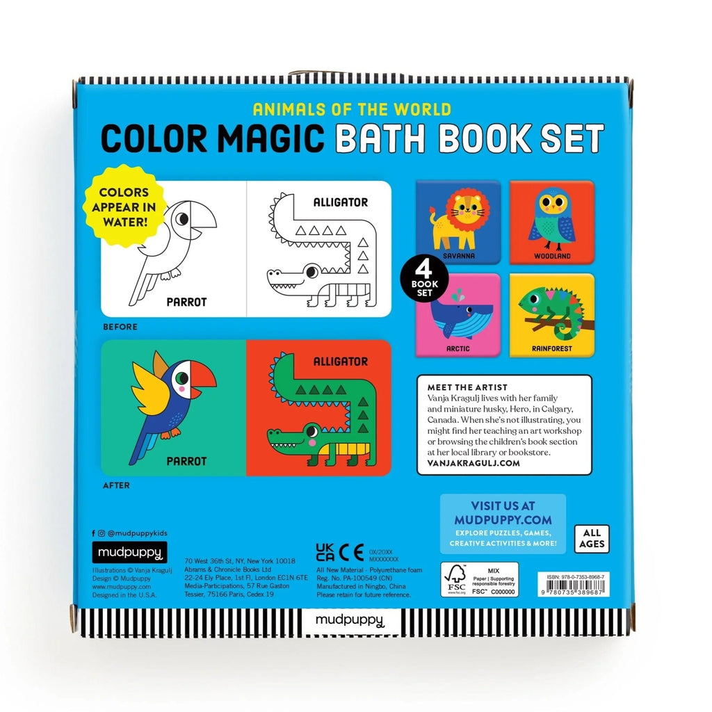 Animals of the World Color Magic Bath Book Set Chronicle Books - Mudpuppy Books - Baby & Kids