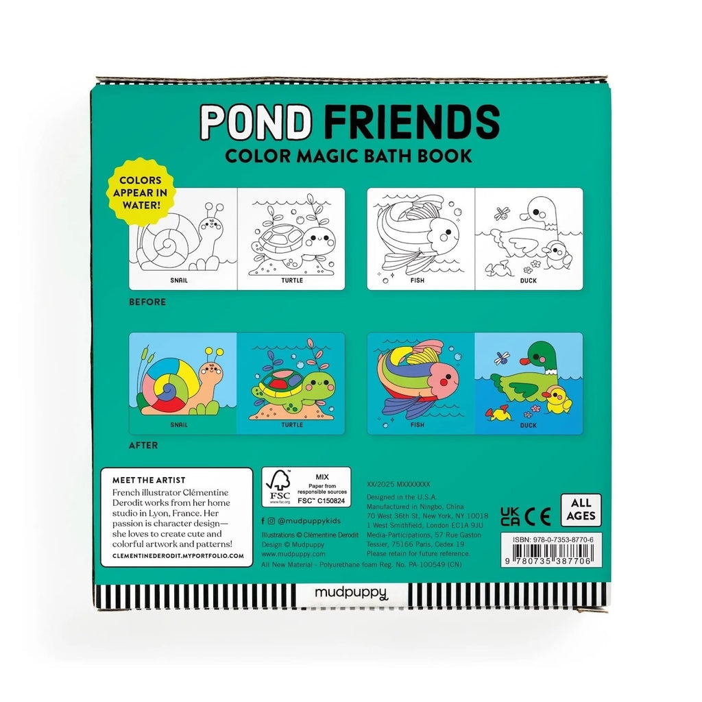 Pond Friends Color Magic Bath Book Chronicle Books - Mudpuppy Books - Baby & Kids
