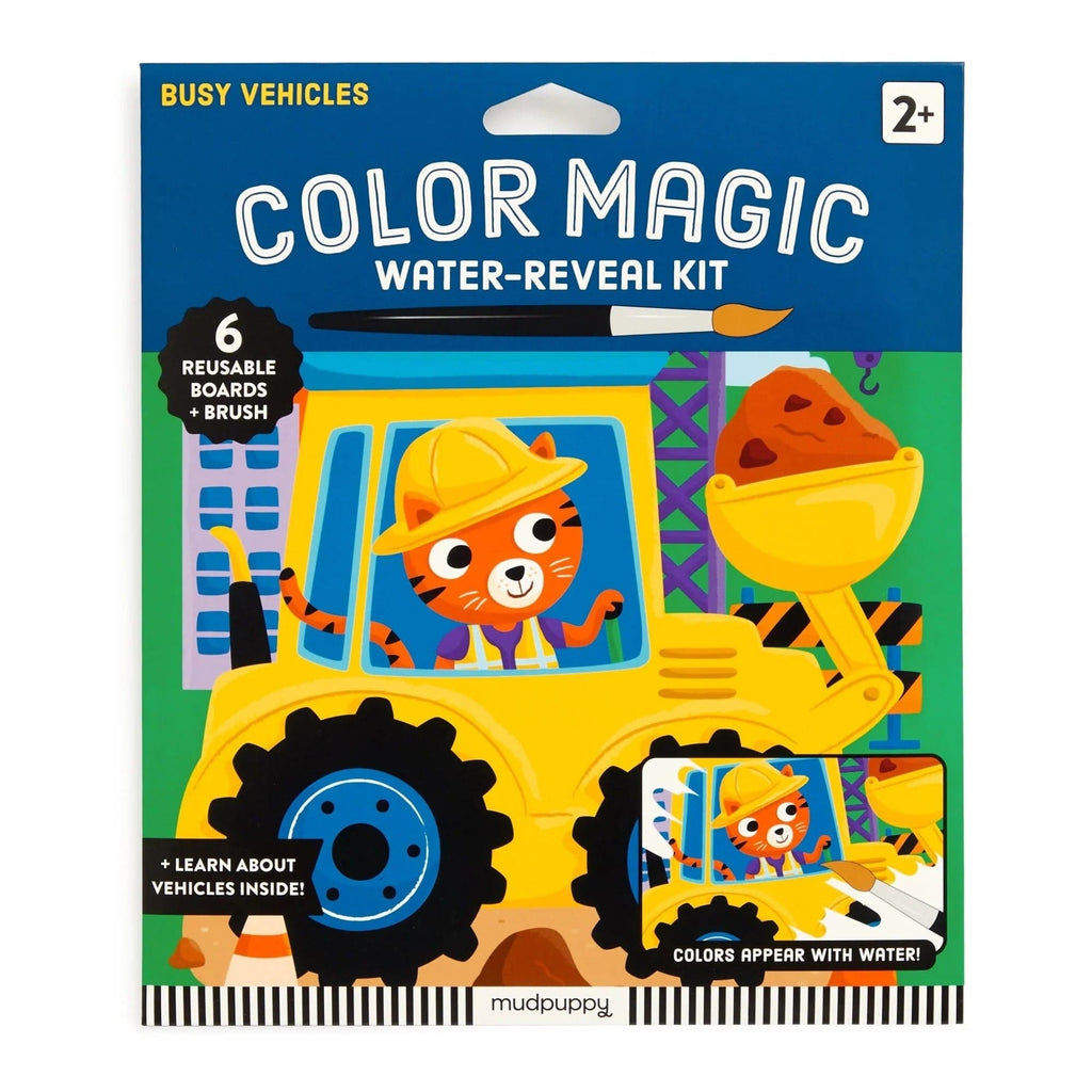Busy Vehicles Color Magic Water-Reveal Kit Chronicle Books - Mudpuppy Toys & Games - Art & Drawing Toys