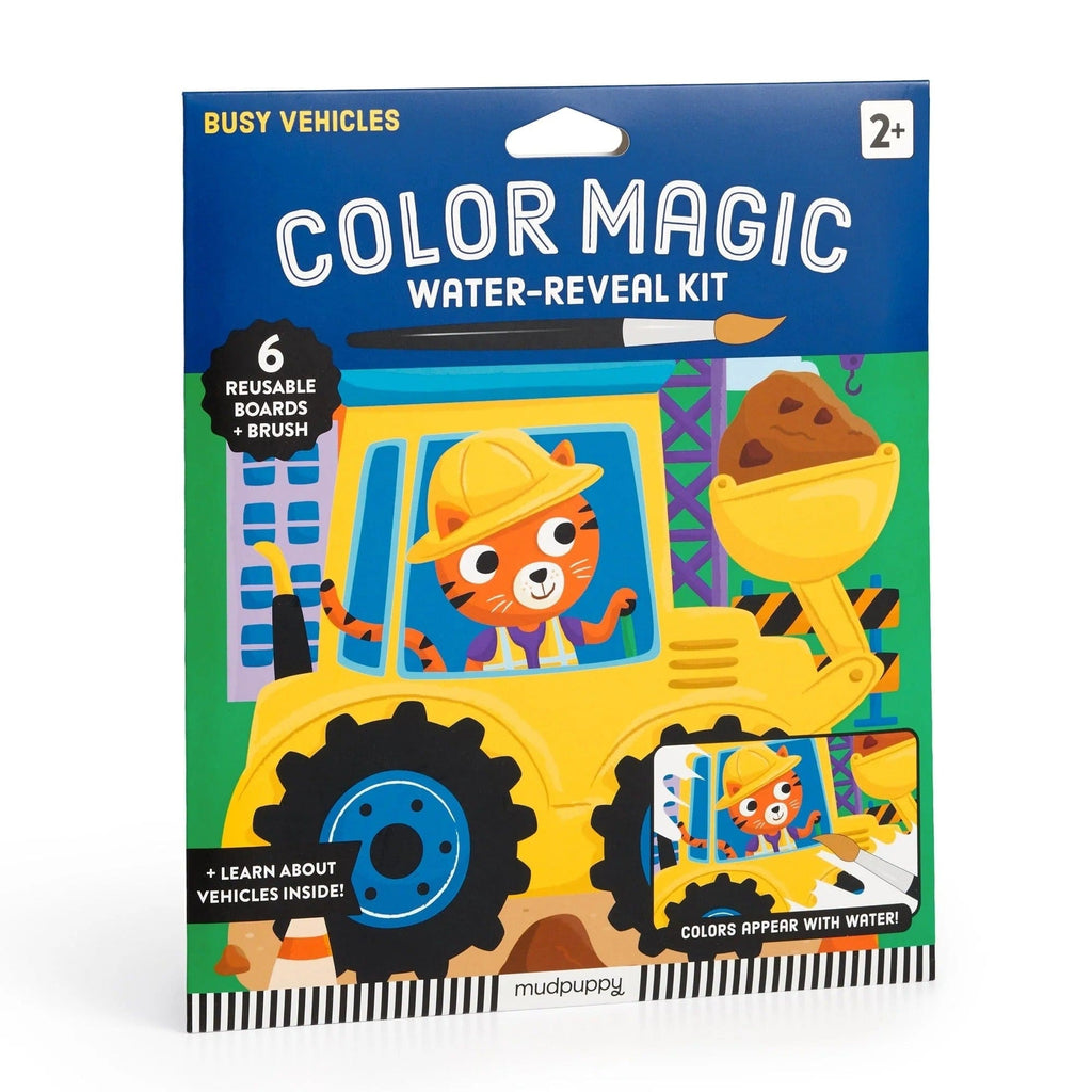 Busy Vehicles Color Magic Water-Reveal Kit Chronicle Books - Mudpuppy Toys & Games - Art & Drawing Toys