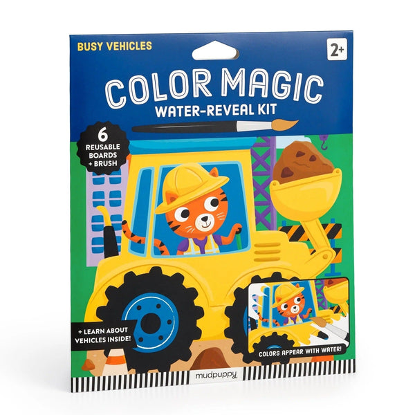 Busy Vehicles Color Magic Water-Reveal Kit Chronicle Books - Mudpuppy Toys & Games - Art & Drawing Toys