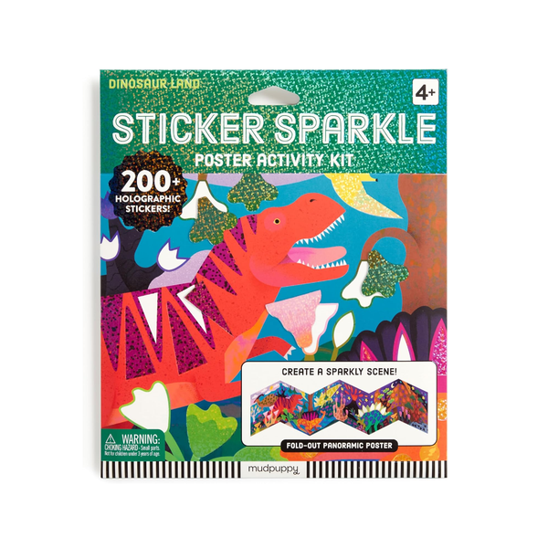 Dinosaur Land Sparkle Sticker Poster Activity Kit Chronicle Books - Mudpuppy Toys & Games - Art & Drawing Toys