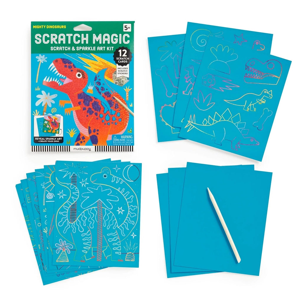 Dinosaurs Scratch Magic - Scratch & Sparkle Art Kit Chronicle Books - Mudpuppy Toys & Games - Art & Drawing Toys
