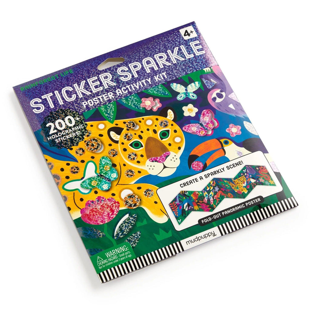 Rainforest Life Sticker Sparkle Poster Activity Kit Chronicle Books - Mudpuppy Toys & Games - Art & Drawing Toys