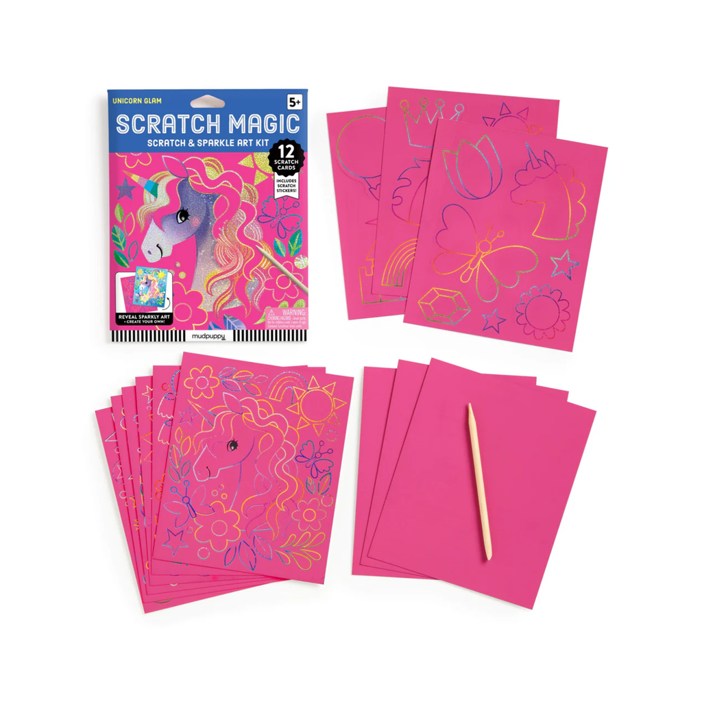 Unicorn Glam Scratch Magic Scratch And Sparkle Art Kit Chronicle Books - Mudpuppy Toys & Games - Art & Drawing Toys