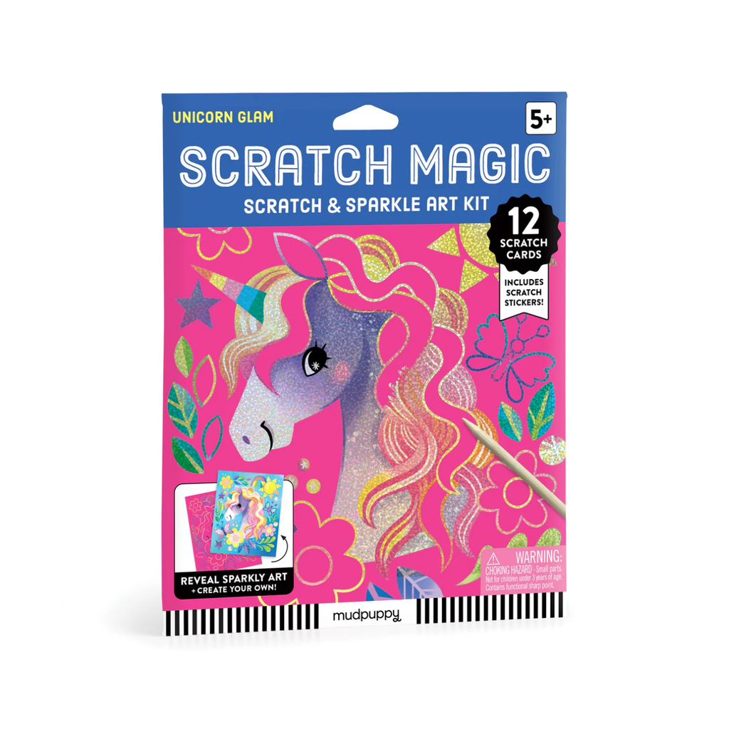 Unicorn Glam Scratch Magic Scratch And Sparkle Art Kit Chronicle Books - Mudpuppy Toys & Games - Art & Drawing Toys