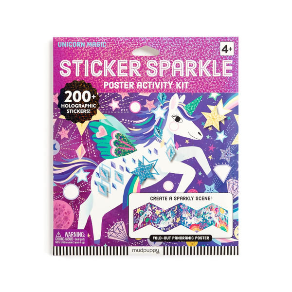 Unicorn Magic Sticker Sparkle Poster Activity Kit Chronicle Books - Mudpuppy Toys & Games - Art & Drawing Toys