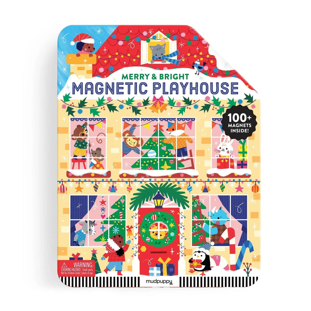 Merry & Bright Magnetic Playhouse Chronicle Books - Mudpuppy Toys & Games