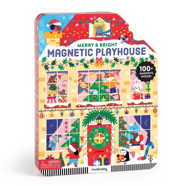Merry & Bright Magnetic Playhouse Chronicle Books - Mudpuppy Toys & Games