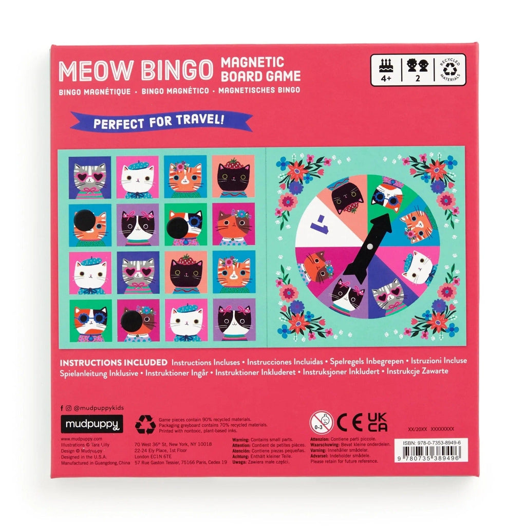 Meow Bingo! Magnetic Board Game Chronicle Books - Mudpuppy Toys & Games - Puzzles & Games - Games