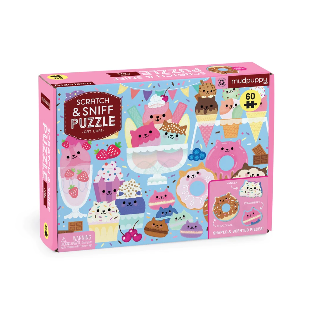 Cat Cafe Scratch And Sniff 60 Piece Jigsaw Puzzle Chronicle Books - Mudpuppy Toys & Games - Puzzles & Games - Jigsaw Puzzles