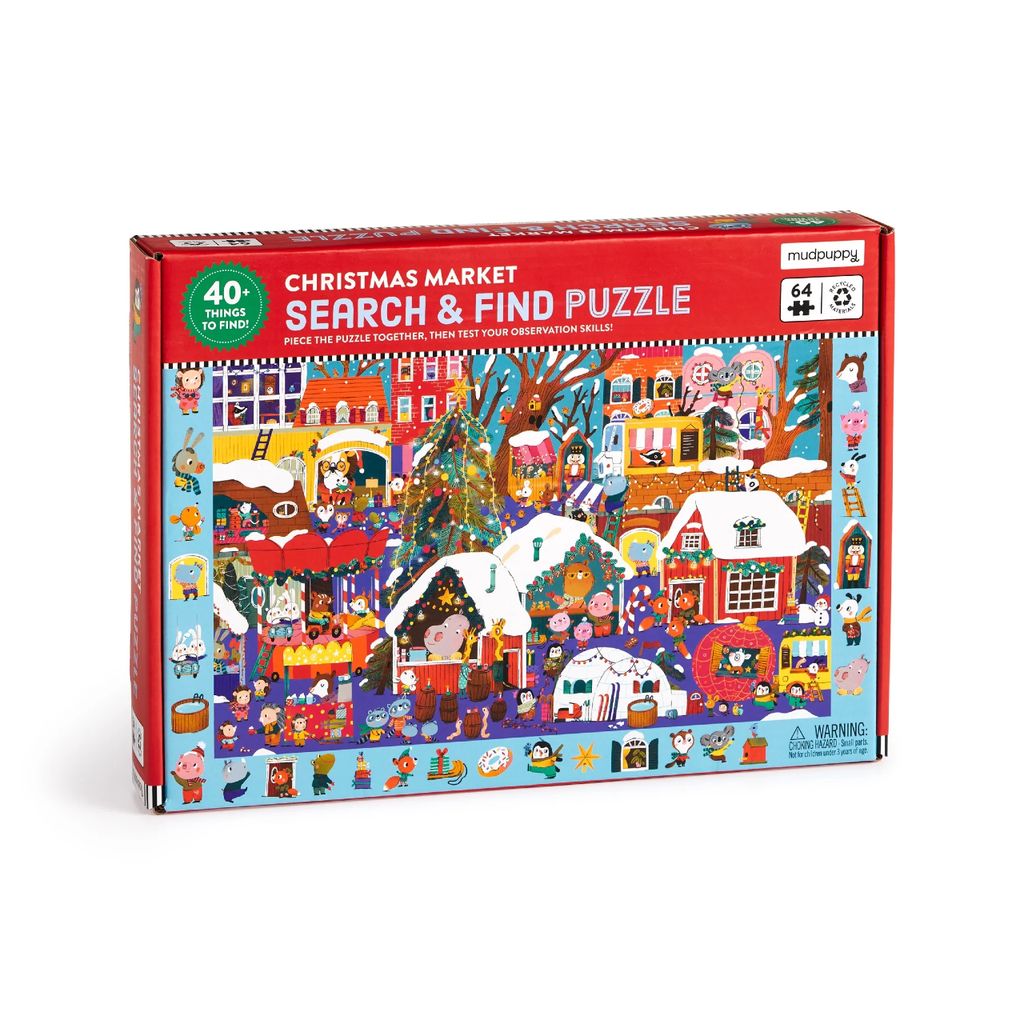 Christmas Market Search And Find 64 Piece Jigsaw Puzzle Chronicle Books - Mudpuppy Toys & Games - Puzzles & Games - Jigsaw Puzzles