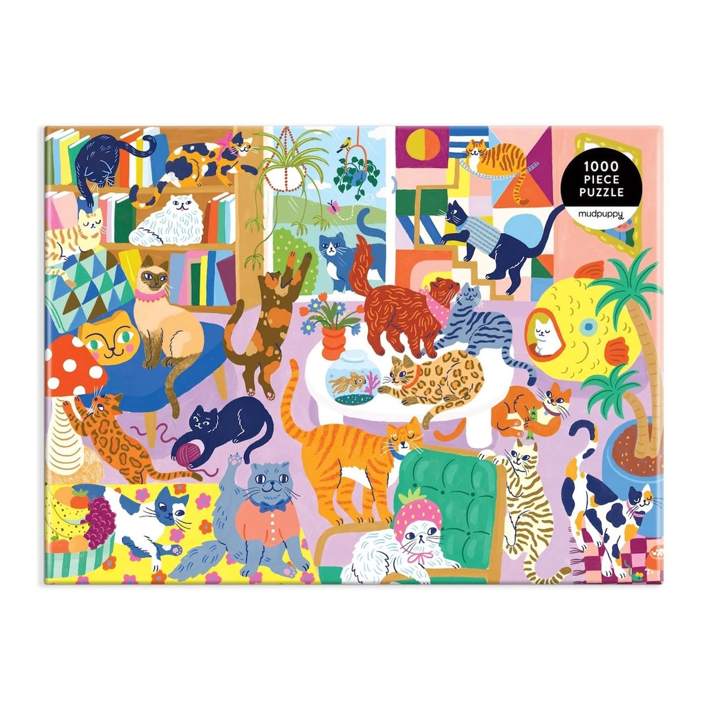 Cozy Cat Club Family Puzzle 1000 Piece Jigsaw Puzzle Chronicle Books - Mudpuppy Toys & Games - Puzzles & Games - Jigsaw Puzzles