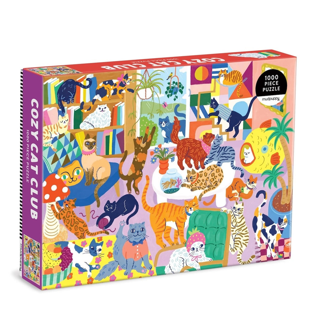 Cozy Cat Club Family Puzzle 1000 Piece Jigsaw Puzzle Chronicle Books - Mudpuppy Toys & Games - Puzzles & Games - Jigsaw Puzzles