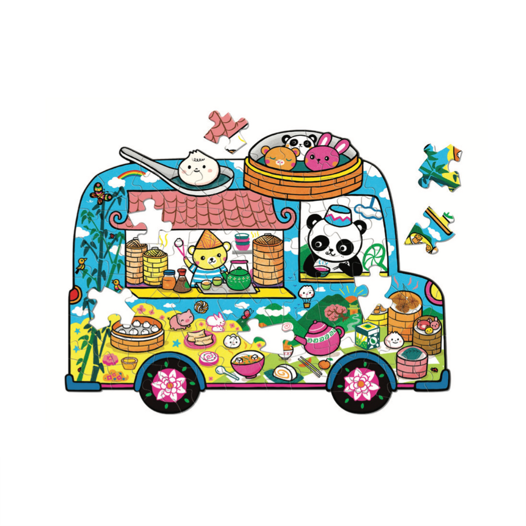 Dumpling Truck Shaped 75 Piece Puzzle Chronicle Books - Mudpuppy Toys & Games - Puzzles & Games - Jigsaw Puzzles