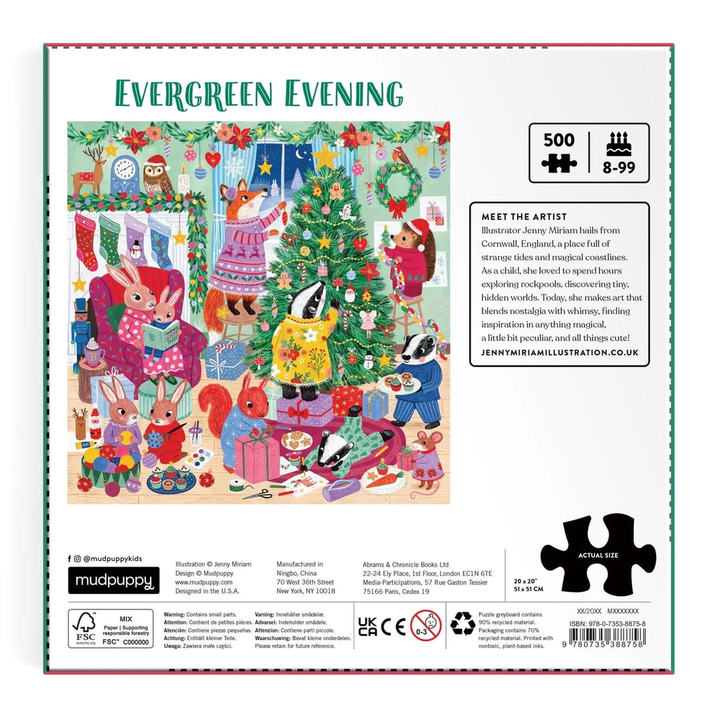 Evergreen Evening Family 500 Piece Jigsaw Puzzle Chronicle Books - Mudpuppy Toys & Games - Puzzles & Games - Jigsaw Puzzles