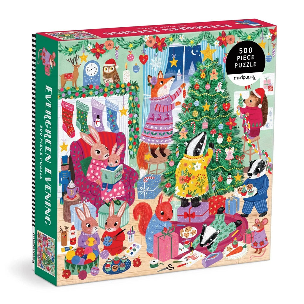 Evergreen Evening Family 500 Piece Jigsaw Puzzle Chronicle Books - Mudpuppy Toys & Games - Puzzles & Games - Jigsaw Puzzles