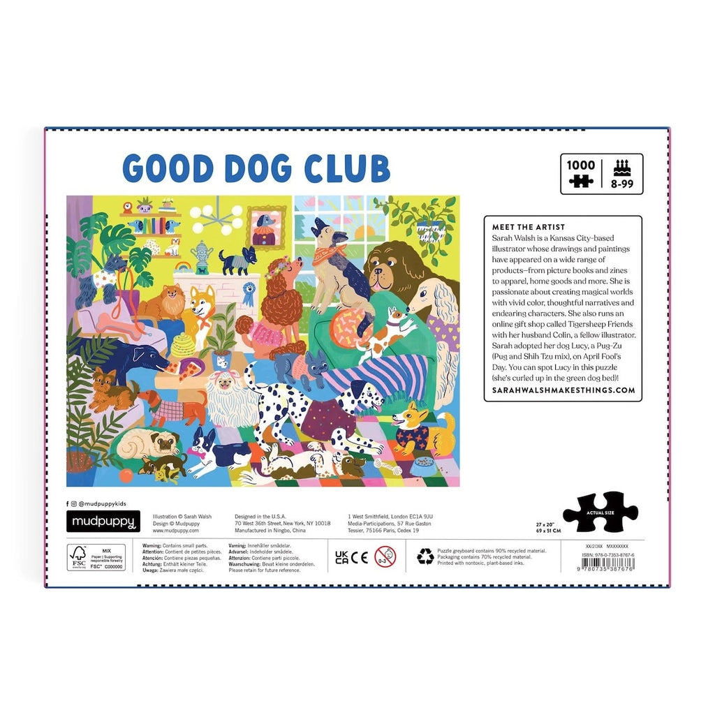 Good Dog Club Family Puzzle 1000 Piece Jigsaw Puzzle Chronicle Books - Mudpuppy Toys & Games - Puzzles & Games - Jigsaw Puzzles
