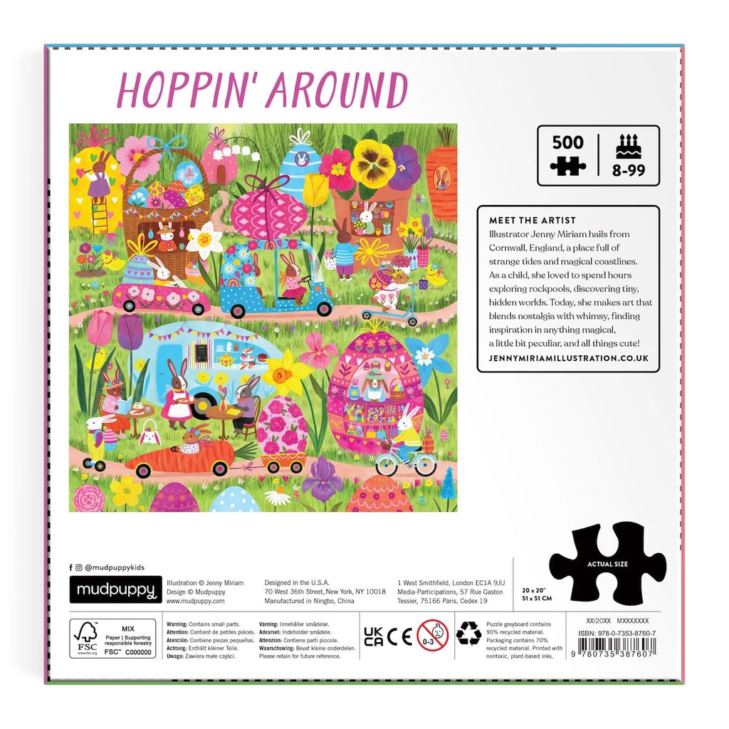 Hoppin' Around Family Puzzle 500 Piece Jigsaw Puzzle Chronicle Books - Mudpuppy Toys & Games - Puzzles & Games - Jigsaw Puzzles