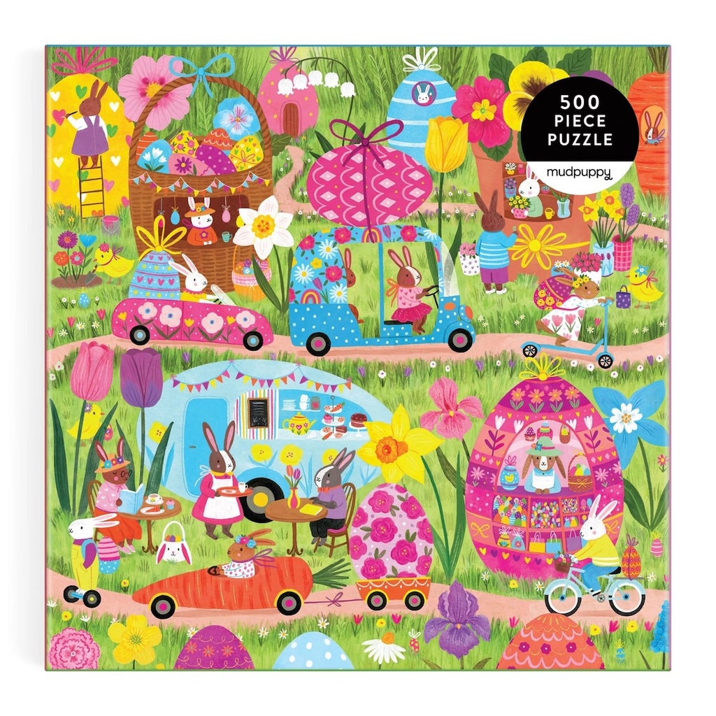 Hoppin' Around Family Puzzle 500 Piece Jigsaw Puzzle Chronicle Books - Mudpuppy Toys & Games - Puzzles & Games - Jigsaw Puzzles