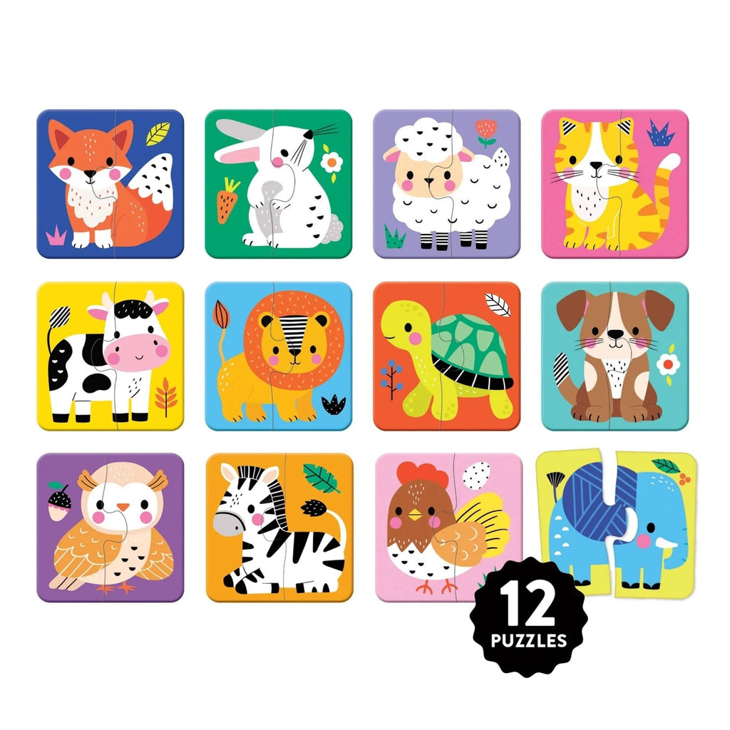 My First Animals Match-Up 2 Piece Jigsaw Puzzles Chronicle Books - Mudpuppy Toys & Games - Puzzles & Games - Jigsaw Puzzles