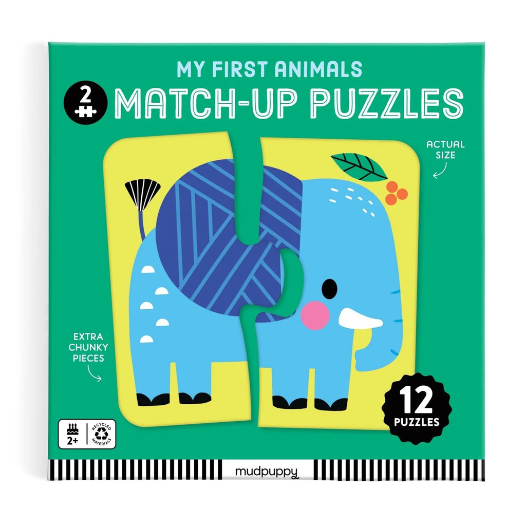My First Animals Match-Up 2 Piece Jigsaw Puzzles Chronicle Books - Mudpuppy Toys & Games - Puzzles & Games - Jigsaw Puzzles