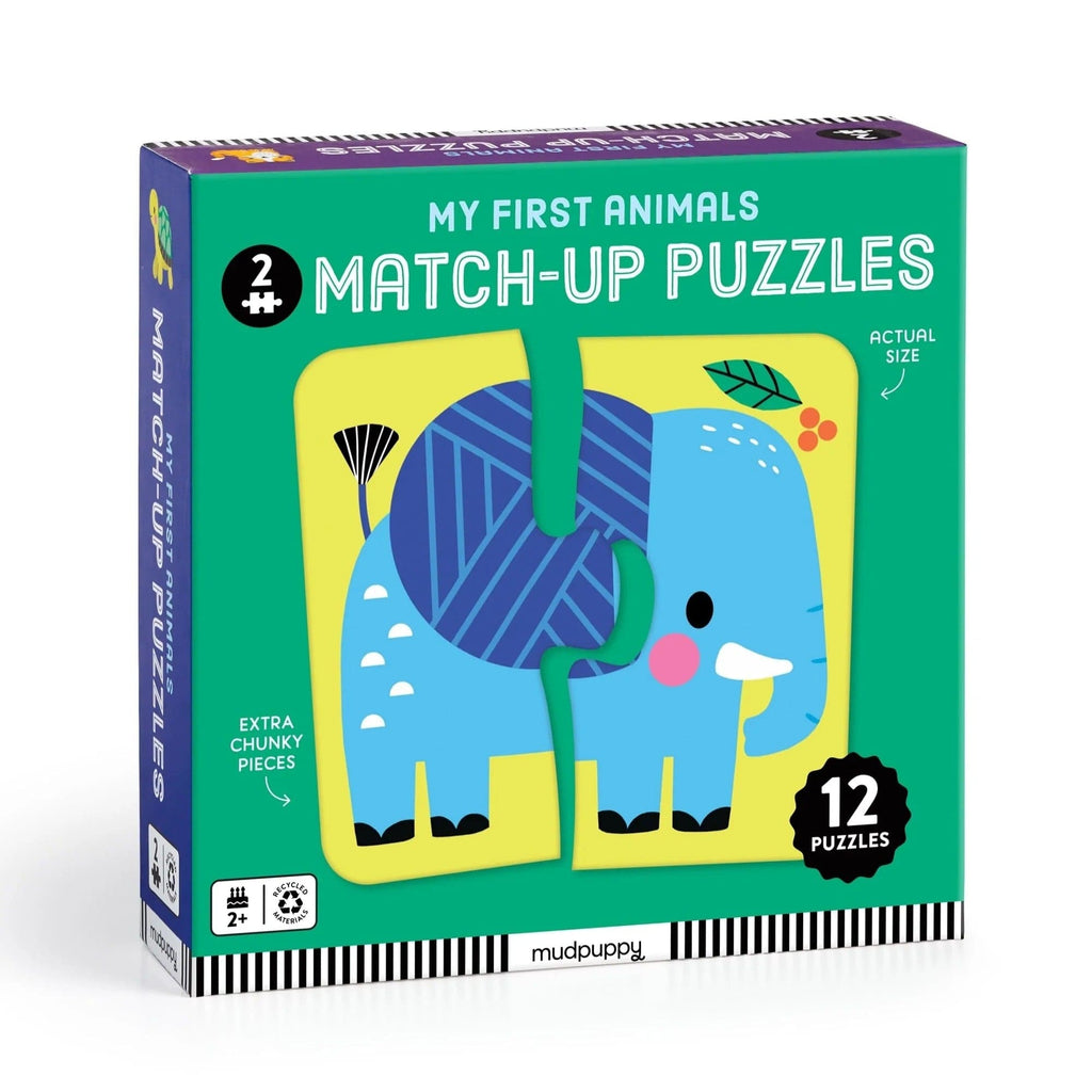 My First Animals Match-Up 2 Piece Jigsaw Puzzles Chronicle Books - Mudpuppy Toys & Games - Puzzles & Games - Jigsaw Puzzles
