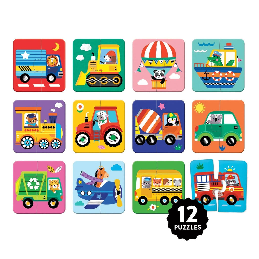 My First Vehicles Match-Up 2 Piece Jigsaw Puzzles Chronicle Books - Mudpuppy Toys & Games - Puzzles & Games - Jigsaw Puzzles