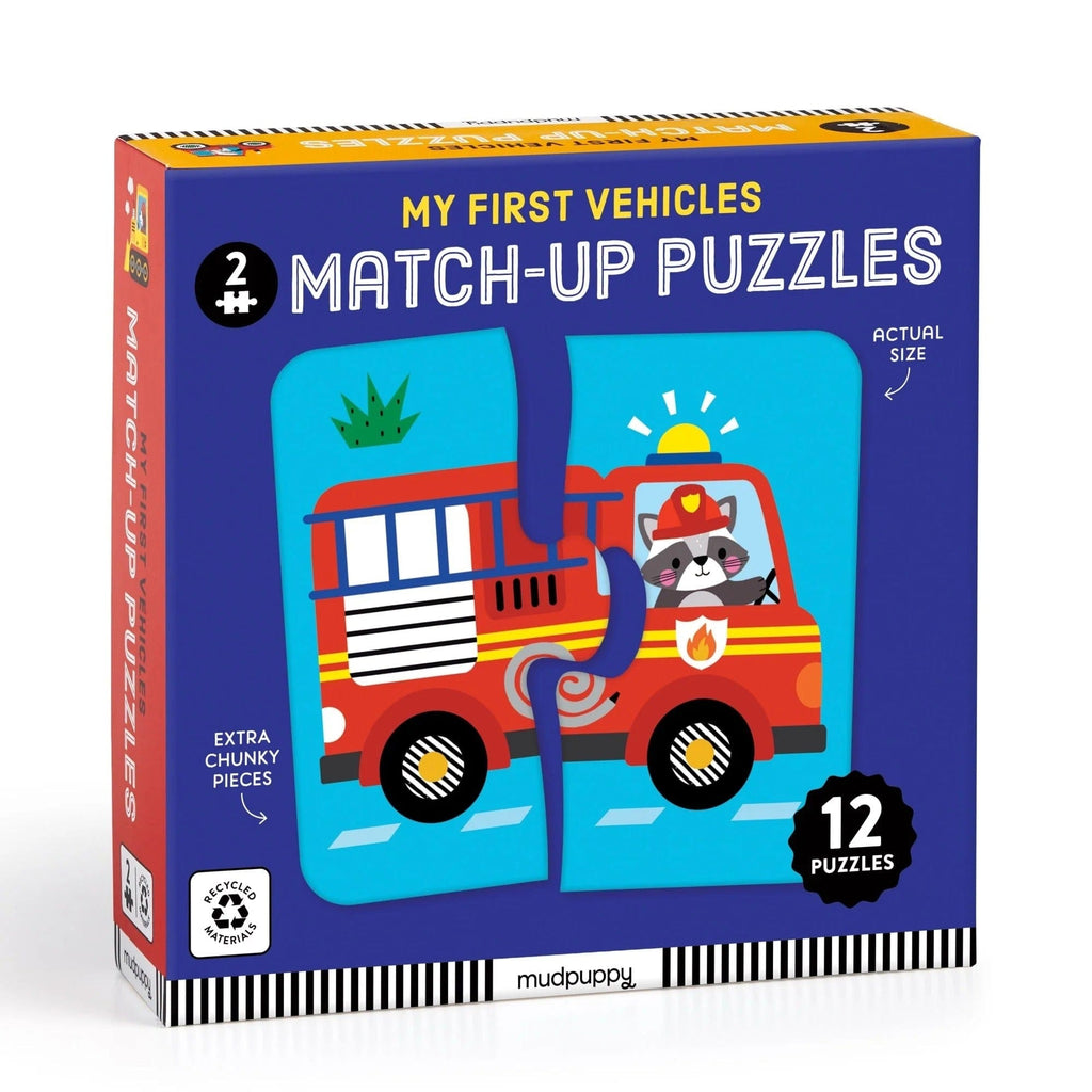 My First Vehicles Match-Up 2 Piece Jigsaw Puzzles Chronicle Books - Mudpuppy Toys & Games - Puzzles & Games - Jigsaw Puzzles