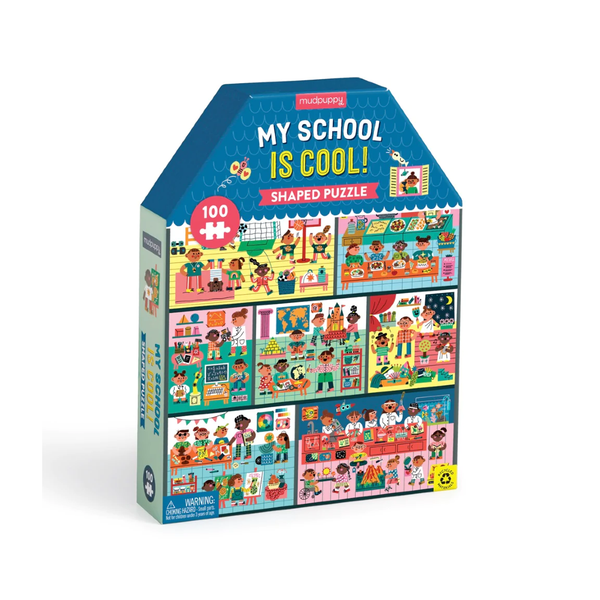 My School Is Cool 100 Piece Shaped Jigsaw Puzzle Chronicle Books - Mudpuppy Toys & Games - Puzzles & Games - Jigsaw Puzzles