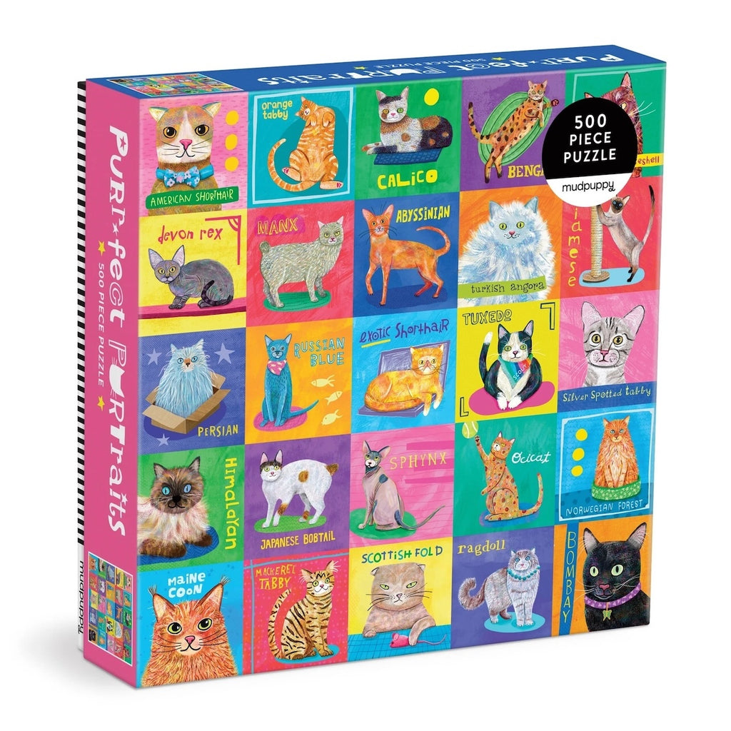 Purr-fect Portraits Family Puzzle 500 Piece Jigsaw Puzzle Chronicle Books - Mudpuppy Toys & Games - Puzzles & Games - Jigsaw Puzzles