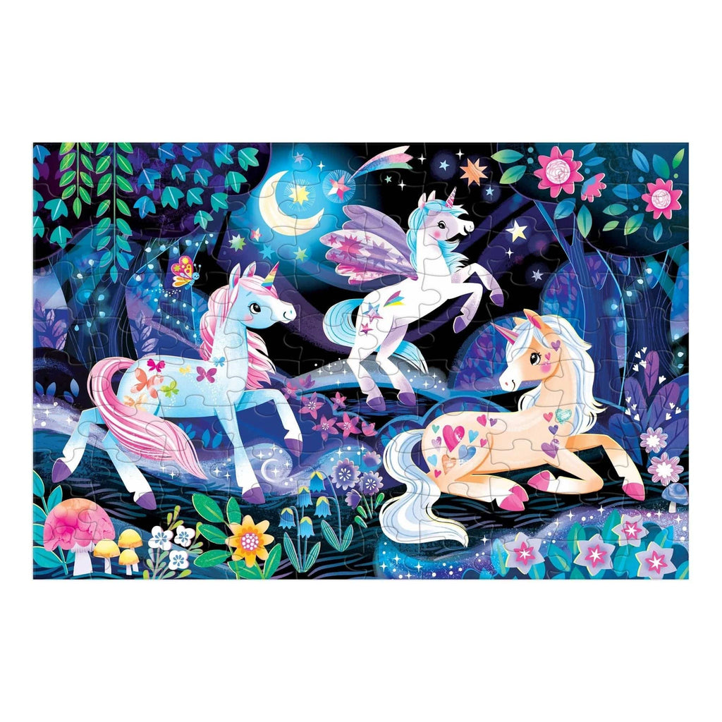 Unicorn Dreams Glow in the Dark 100 Piece Jigsaw Puzzle Chronicle Books - Mudpuppy Toys & Games - Puzzles & Games - Jigsaw Puzzles