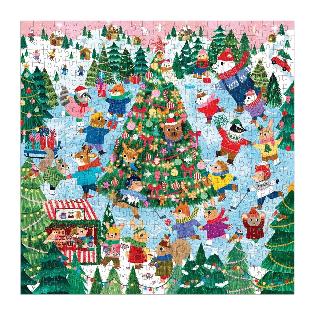 Winter Whirl Family 500 Piece Jigsaw Puzzle Chronicle Books - Mudpuppy Toys & Games - Puzzles & Games - Jigsaw Puzzles