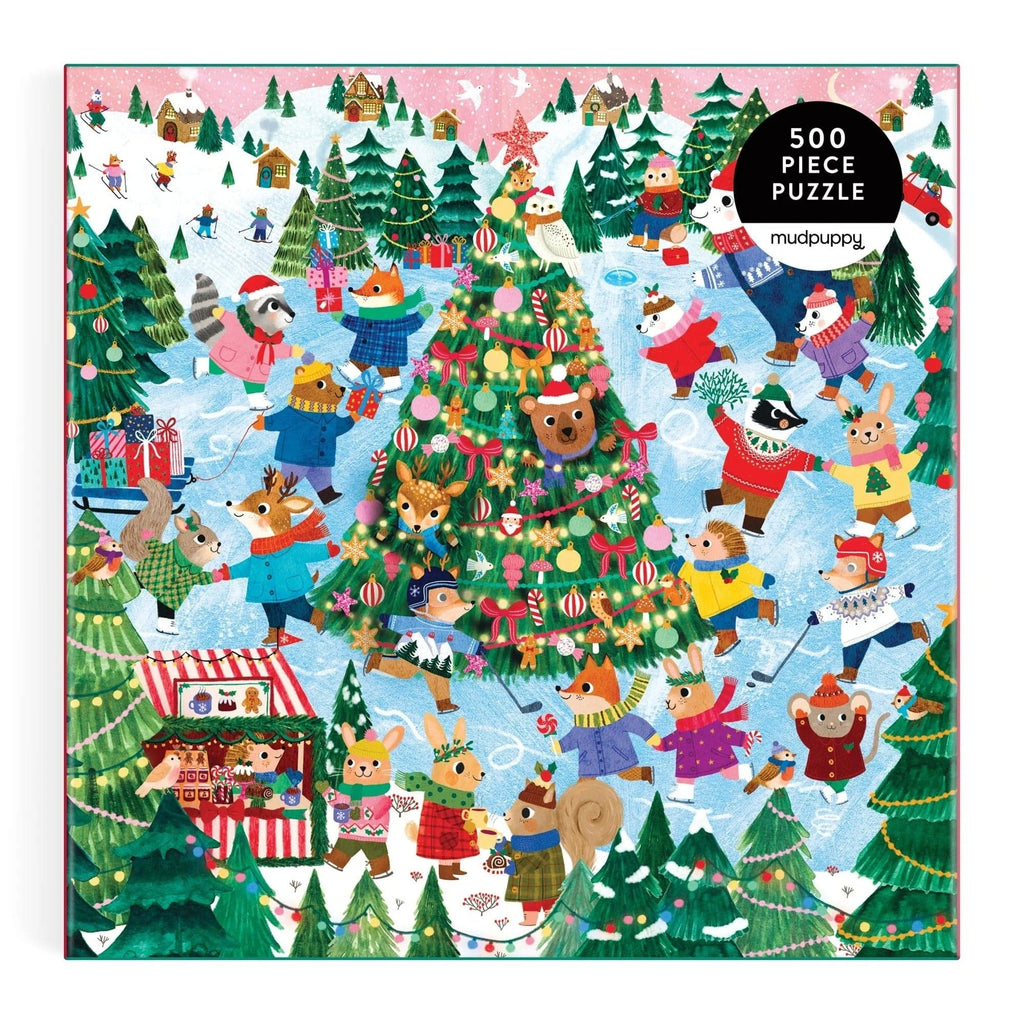 Winter Whirl Family 500 Piece Jigsaw Puzzle Chronicle Books - Mudpuppy Toys & Games - Puzzles & Games - Jigsaw Puzzles