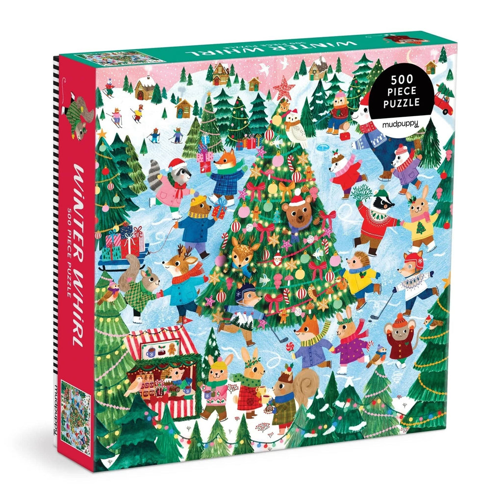 Winter Whirl Family 500 Piece Jigsaw Puzzle Chronicle Books - Mudpuppy Toys & Games - Puzzles & Games - Jigsaw Puzzles