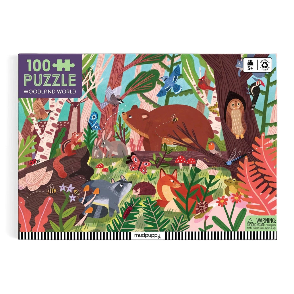 Woodland World 100 Piece Jigsaw Puzzle Chronicle Books - Mudpuppy Toys & Games - Puzzles & Games - Jigsaw Puzzles