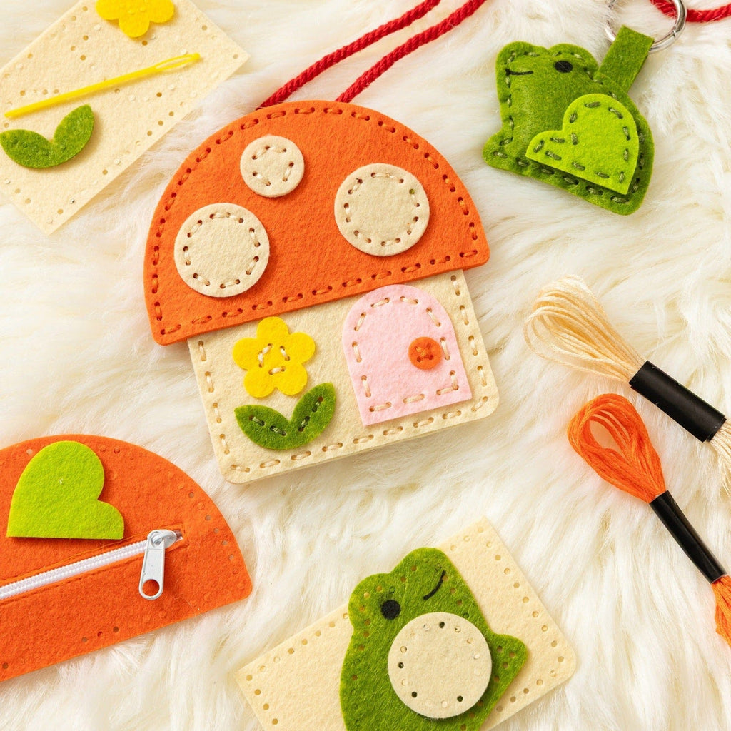 Toadstool Purse Mini Craft Kit Chronicle Books - Petit Collage Toys & Games - Crafts & Hobbies