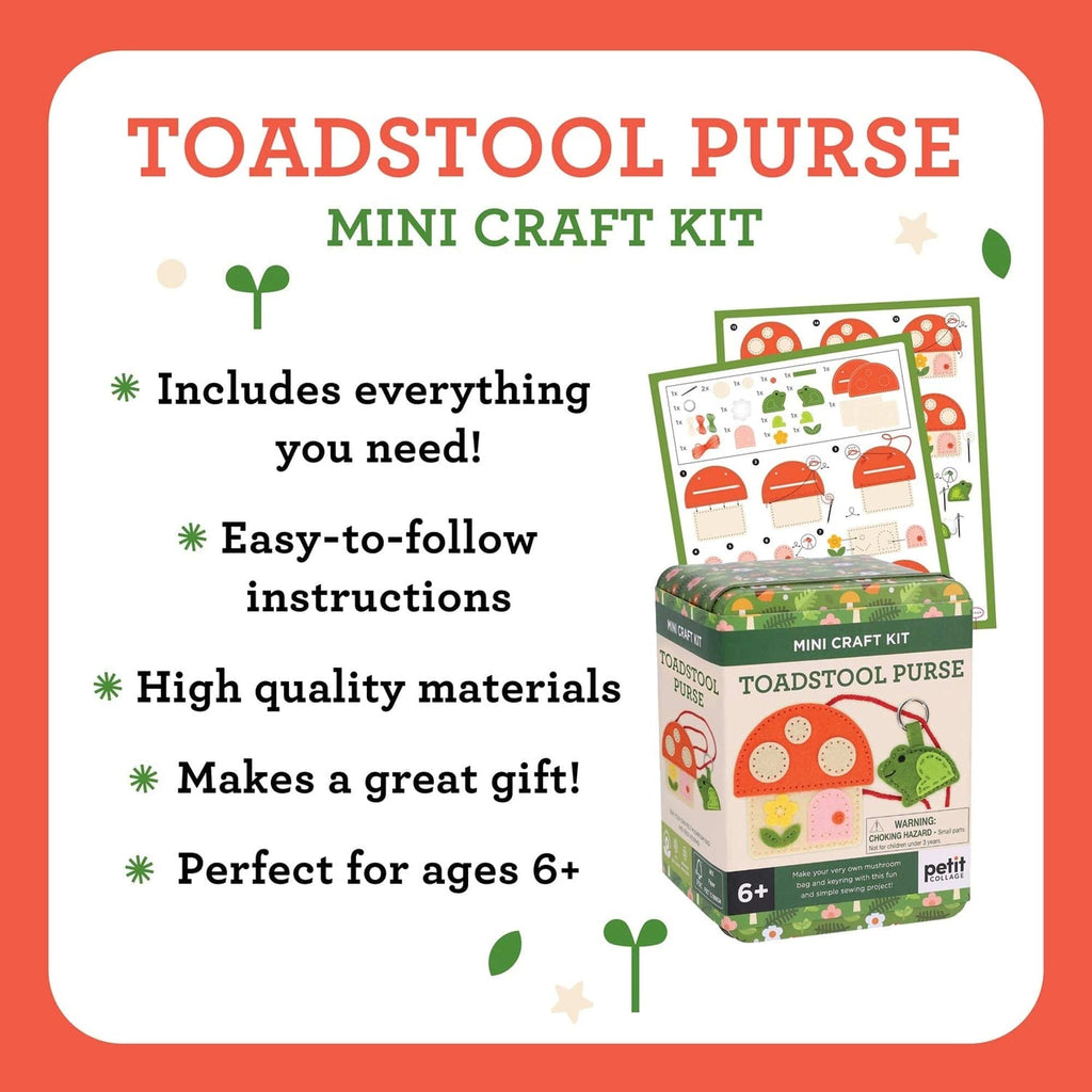 Toadstool Purse Mini Craft Kit Chronicle Books - Petit Collage Toys & Games - Crafts & Hobbies