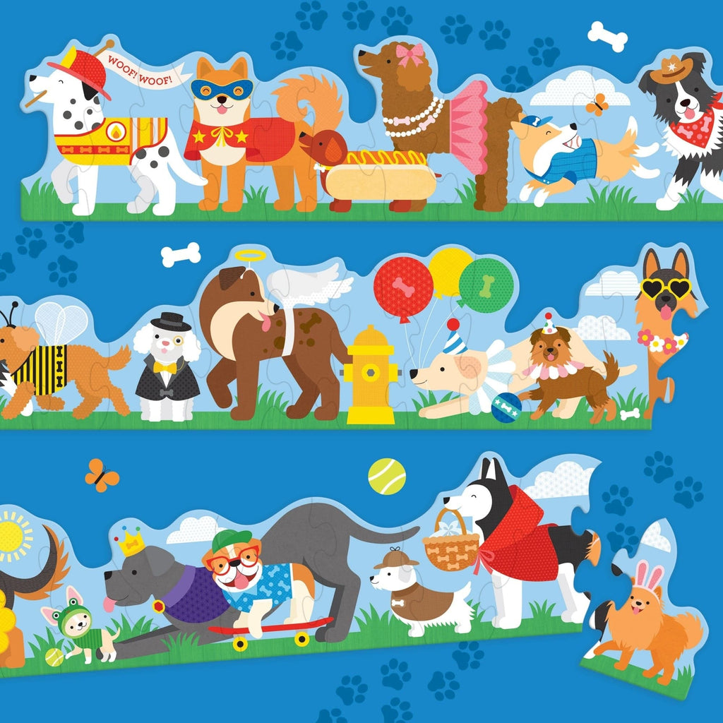 Dog Parade Shaped Floor 30 Piece Jigsaw Puzzle Chronicle Books - Petit Collage Toys & Games - Puzzles & Games - Jigsaw Puzzles