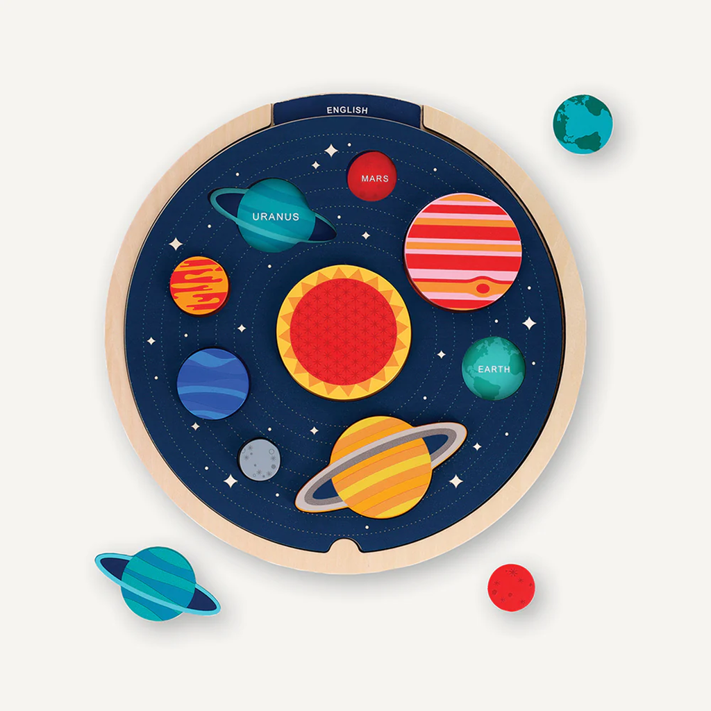 Solar System Tray Solar System Multi Language Wooden Puzzle Tray – Urban General Store