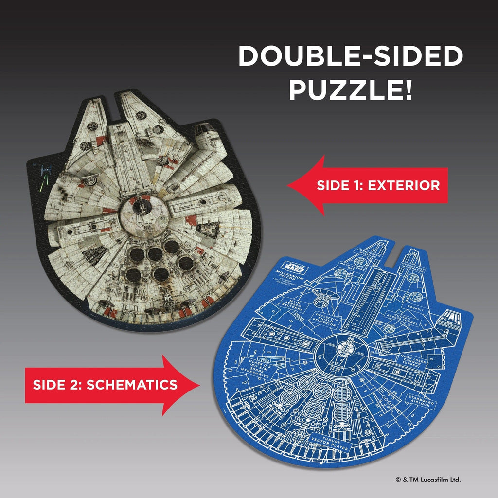 Star Wars Millennium Falcon Shaped 1000 Piece Jigsaw Puzzle & Trivia Chronicle Books - Ridley's Games Toys & Games - Puzzles & Games - Jigsaw Puzzles