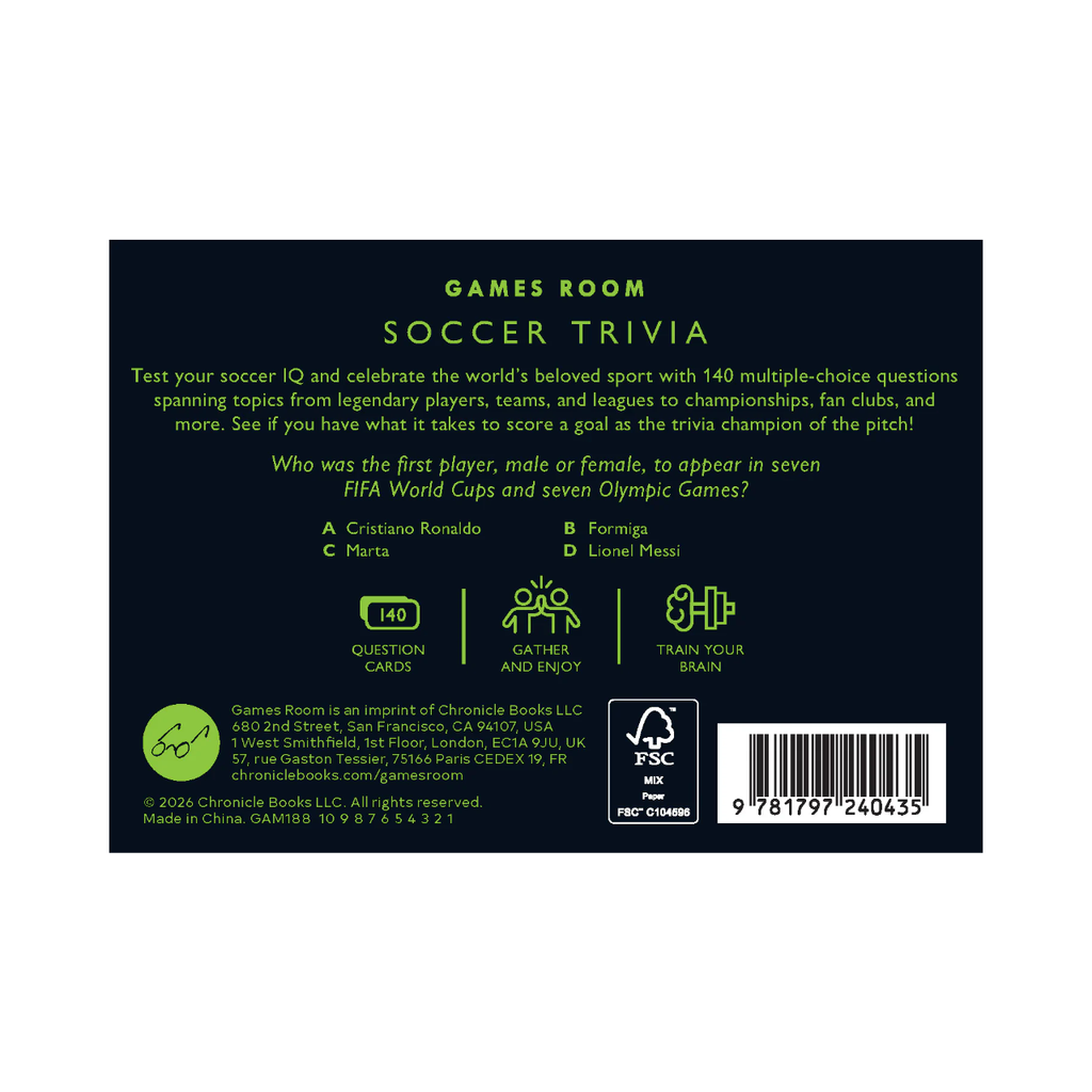Soccer Trivia Game Chronicle Books Toys & Games - Puzzles & Games - Games