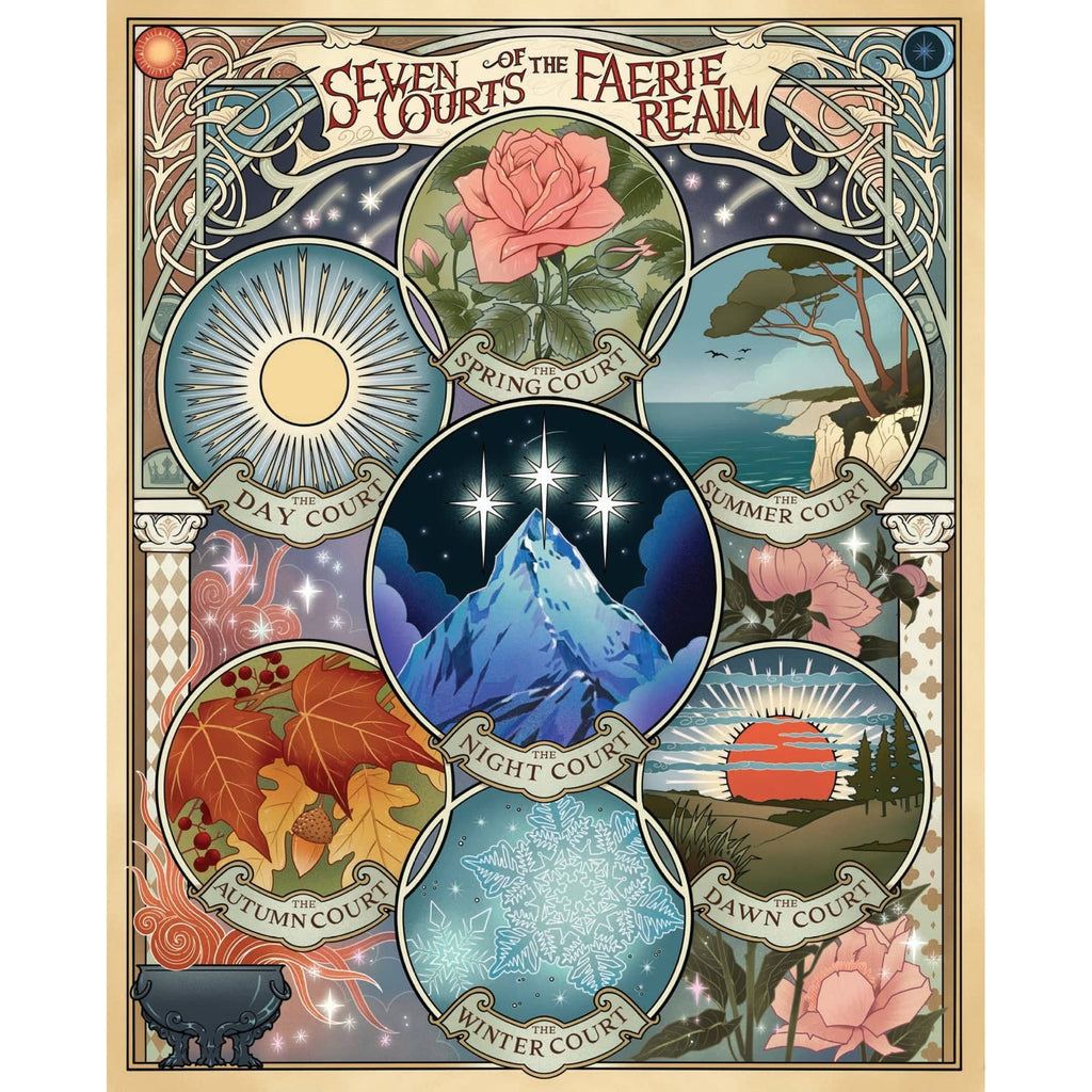 A Court of Thorns and Roses Official Seven Courts of the Faerie Realm 1000 Piece Jigsaw Puzzle Chronicle Books Toys & Games - Puzzles & Games - Jigsaw Puzzles