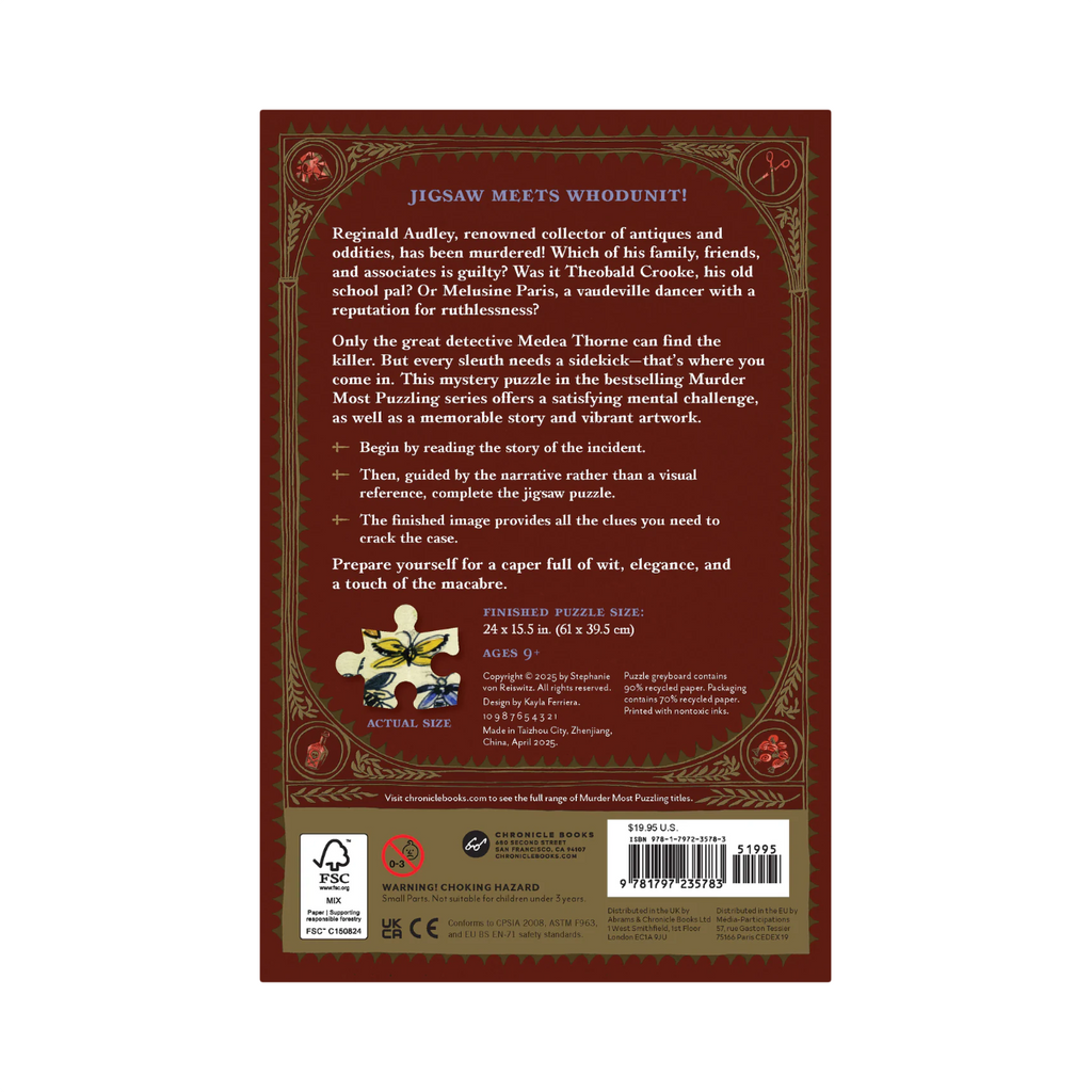 Murder Most Puzzling Collector 500 Piece Jigsaw Puzzle Chronicle Books Toys & Games - Puzzles & Games - Jigsaw Puzzles