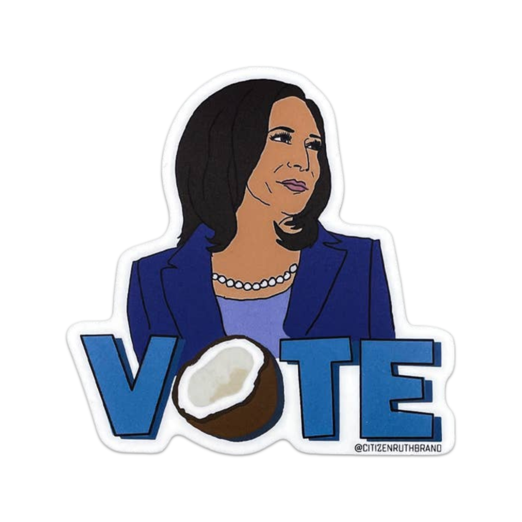 Kamala Coconut Vote Sticker Citizen Ruth Impulse - Decorative Stickers