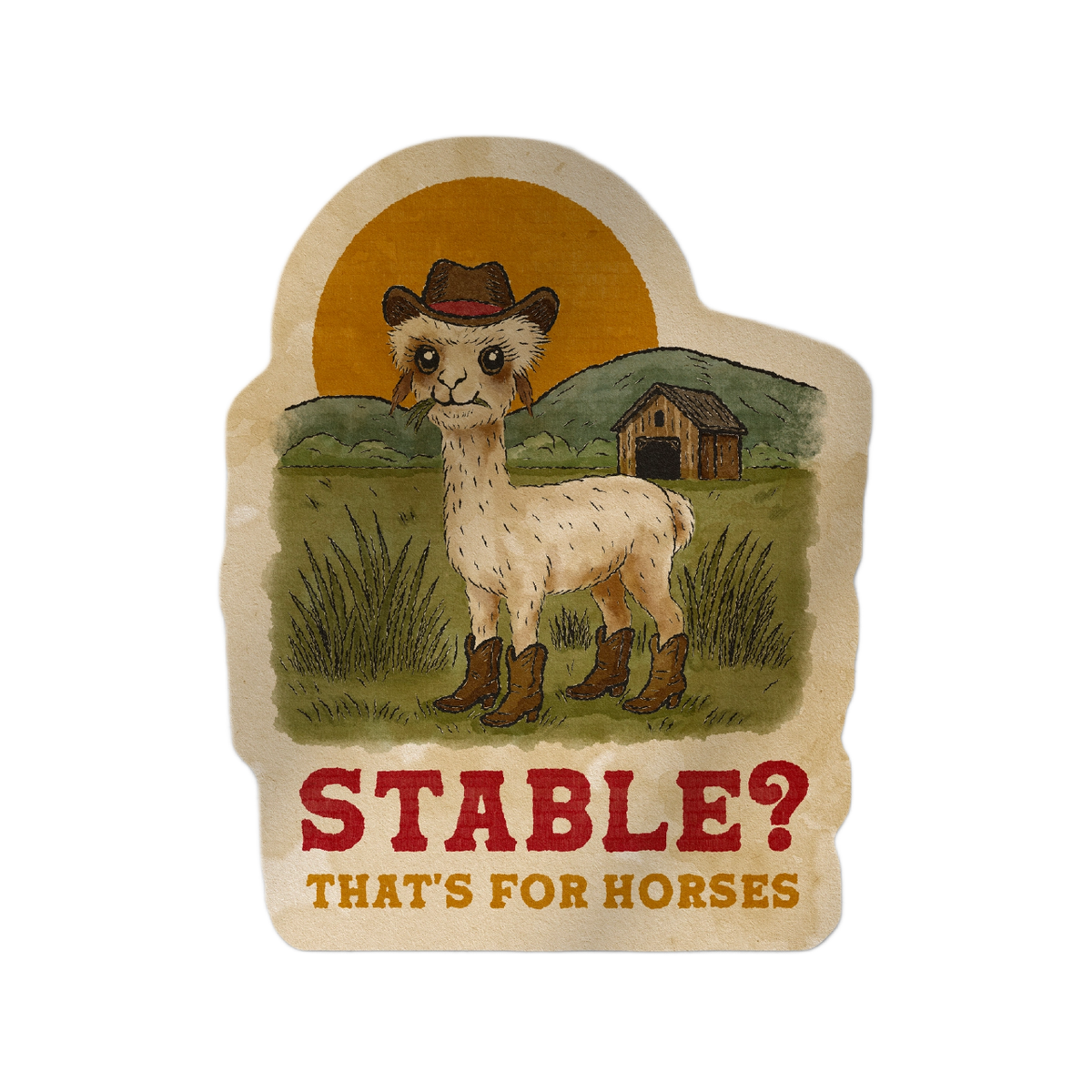 Stable Sticker Stable That's For Horses Alpaca Cowboy Sticker – Urban General Store