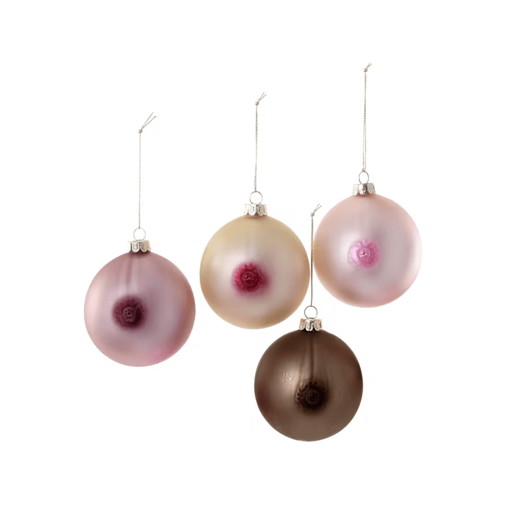 Brown Large Boobs Ornament Cody Foster & Co Holiday - Ornaments