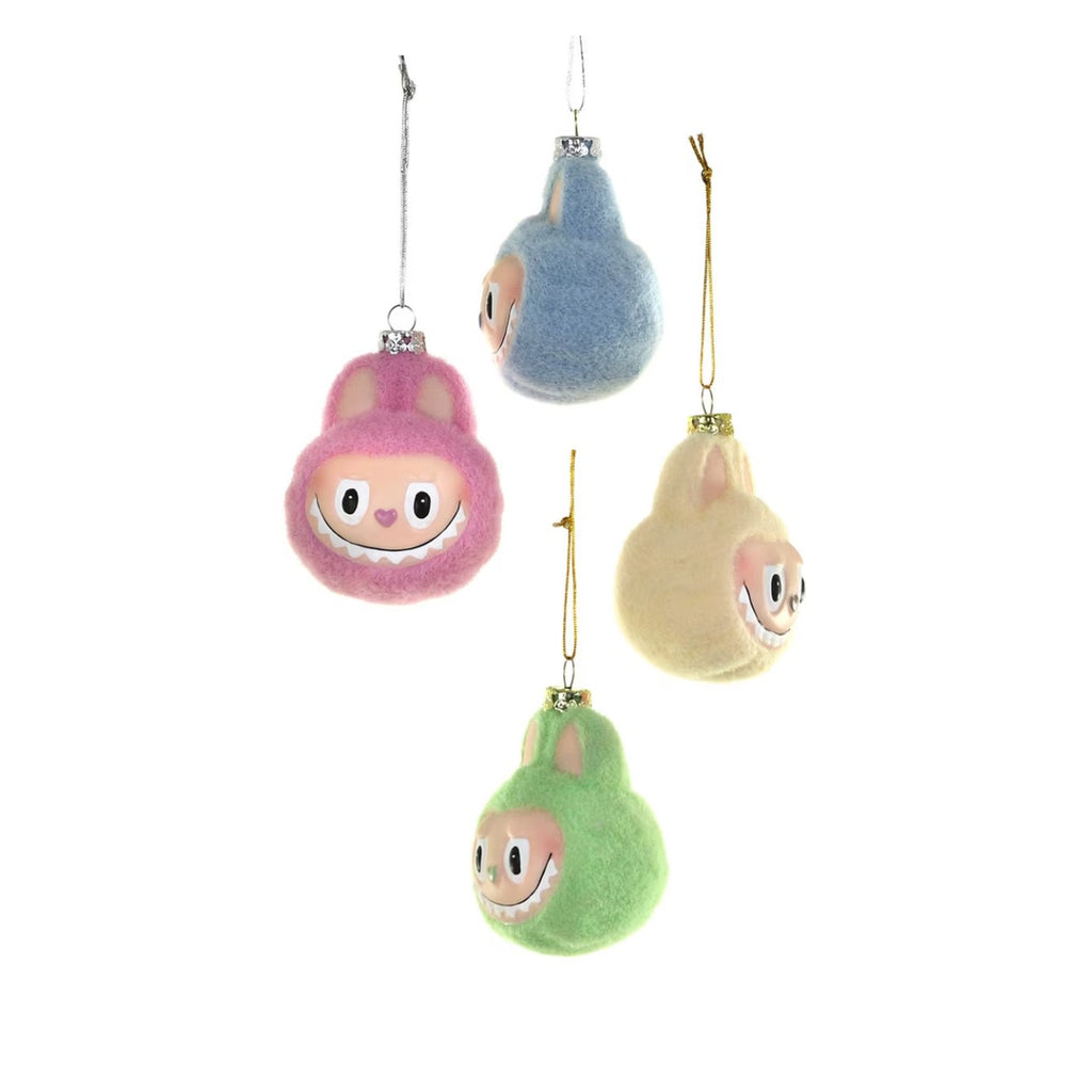 Fuzzy Monster Face Ornaments Cody Foster & Co Holiday - Ornaments