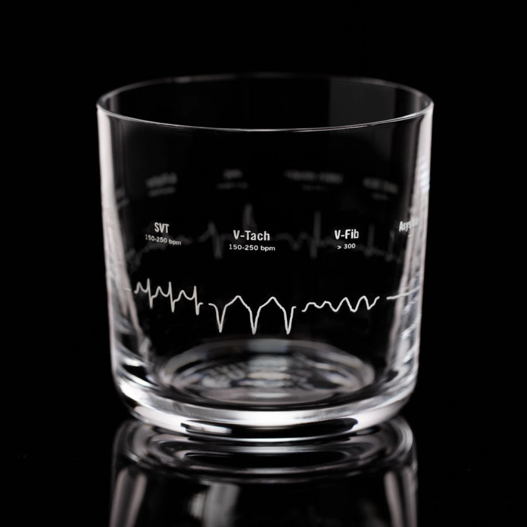Heartbeat Whiskey Glass Cognitive Surplus Home - Mugs & Glasses - Whiskey & Cocktail Glasses